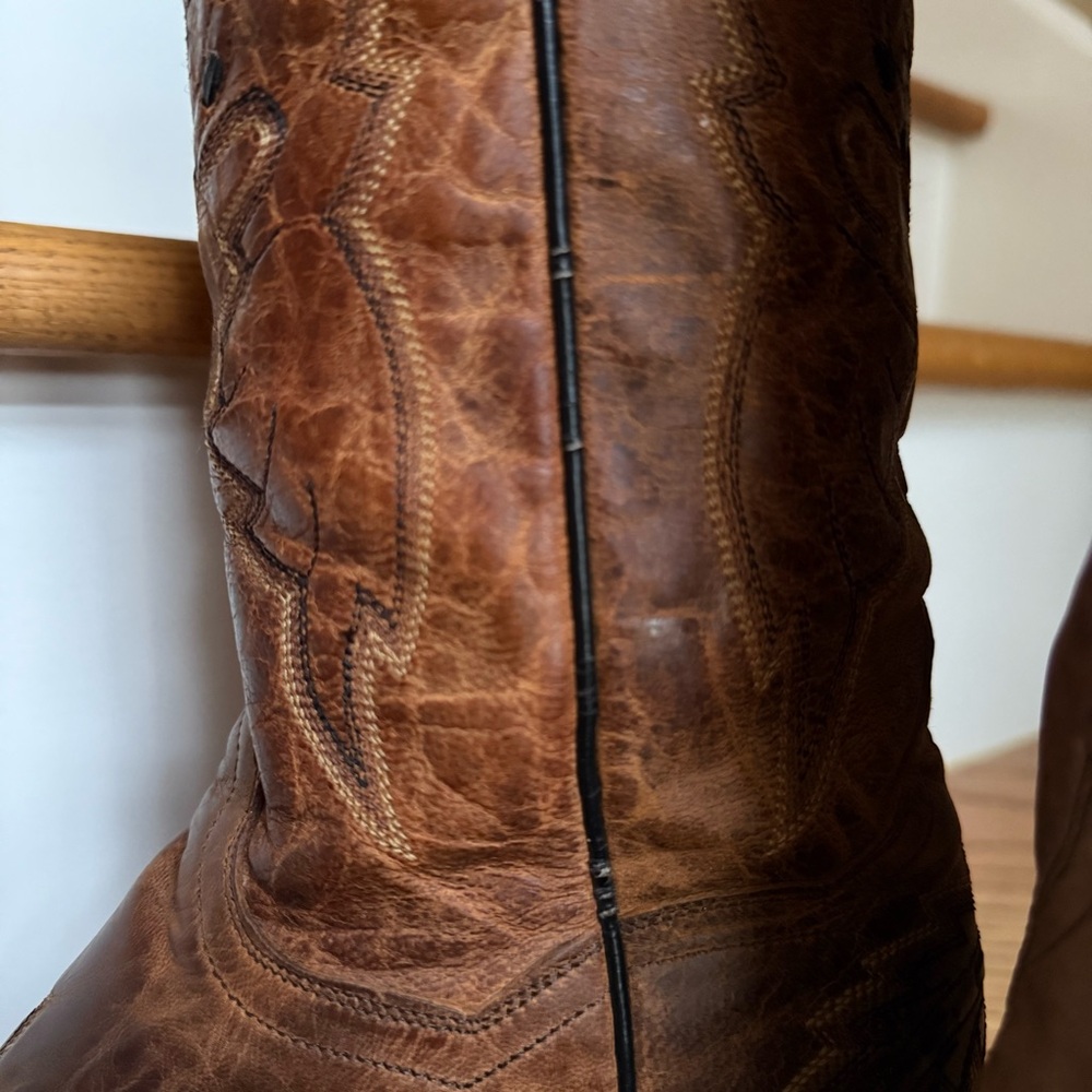 Dan Post Brown 6½ M Leather Made In Mexico Cowboy Western Festival Rodeo Boots - Picture 8 of 14